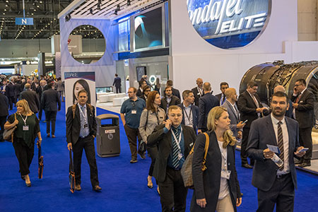 Attendees stream into EBACE2019 after the Keynote Session wraps up and the show floor opens.