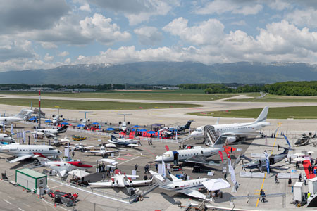 Static Display of Aircraft at the Geneva Airport