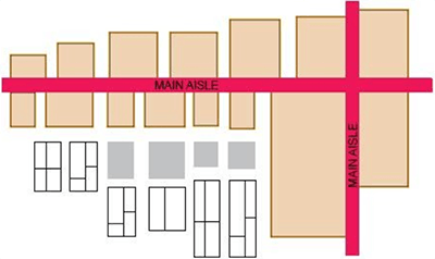 Floor Plan View: Main Aisle Island Stand