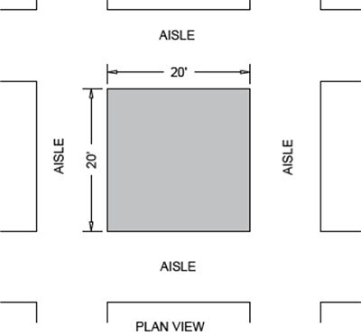 Floor Plan View: Non-Main Aisle Island Stand